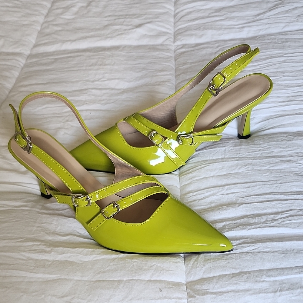 Lime Green Slingback Heels